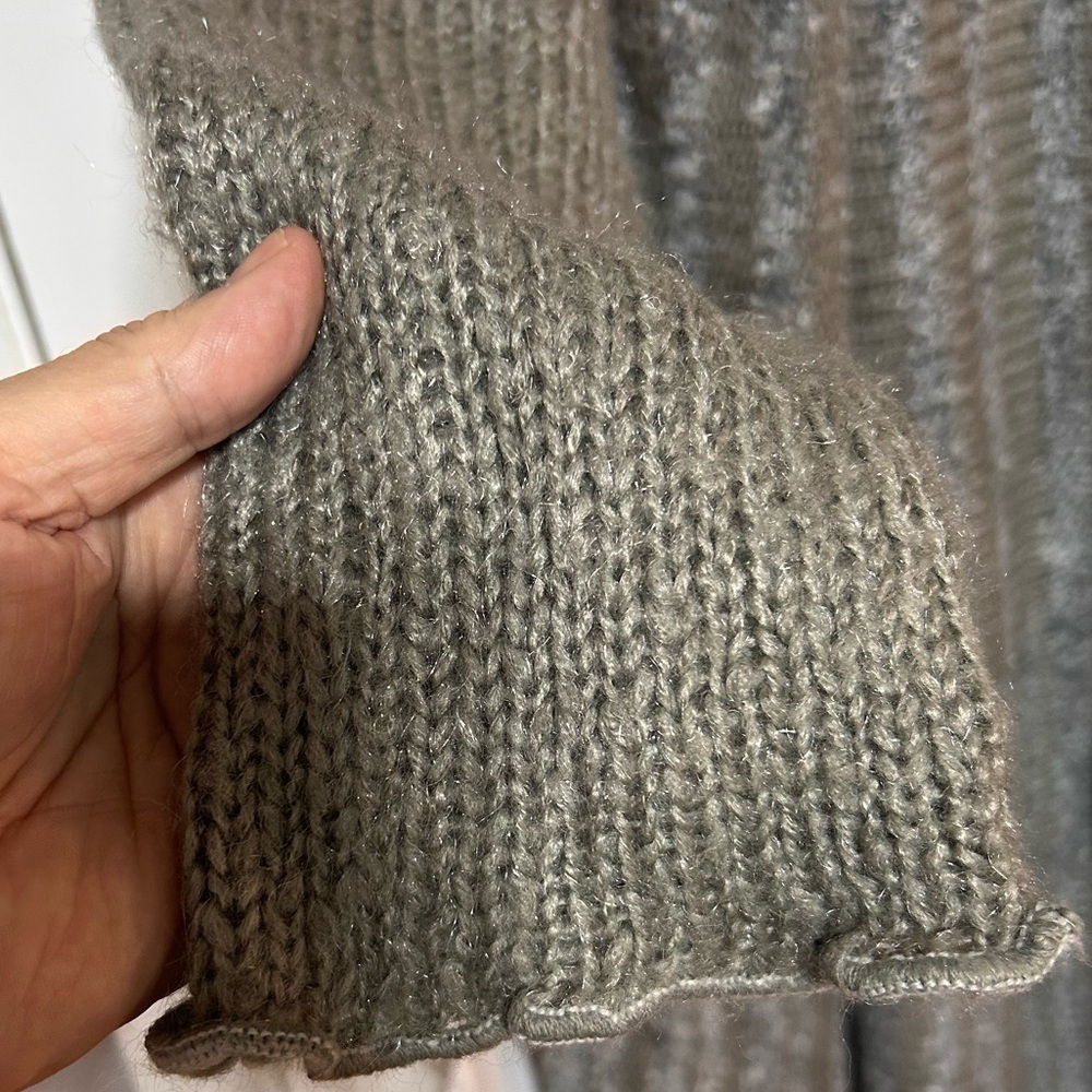 Moffi International -lg-Elegant Gray Women's Cardigan 5% Mohair- very long - Picture 2 of 9
